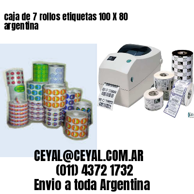 caja de 7 rollos etiquetas 100 X 80 argentina