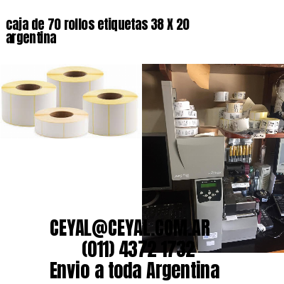caja de 70 rollos etiquetas 38 X 20 argentina