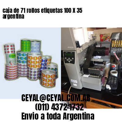 caja de 71 rollos etiquetas 100 X 35 argentina