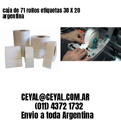 caja de 71 rollos etiquetas 38 X 20 argentina