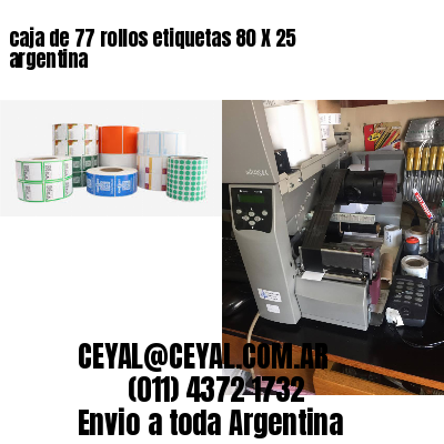 caja de 77 rollos etiquetas 80 X 25 argentina