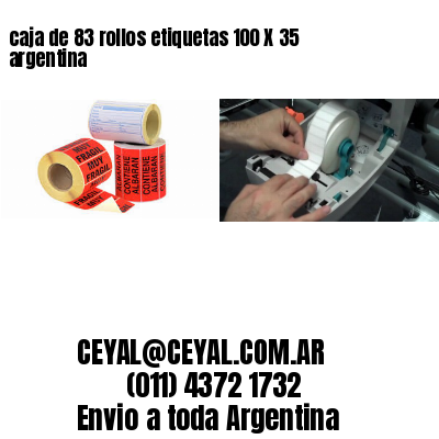 caja de 83 rollos etiquetas 100 X 35 argentina