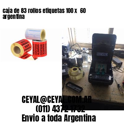 caja de 83 rollos etiquetas 100 x  60 argentina