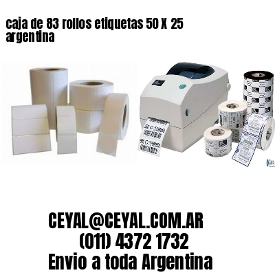 caja de 83 rollos etiquetas 50 X 25 argentina