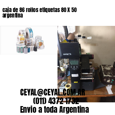 caja de 86 rollos etiquetas 80 X 50 argentina