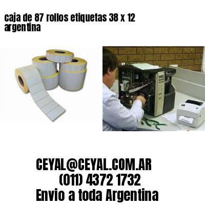 caja de 87 rollos etiquetas 38 x 12 argentina