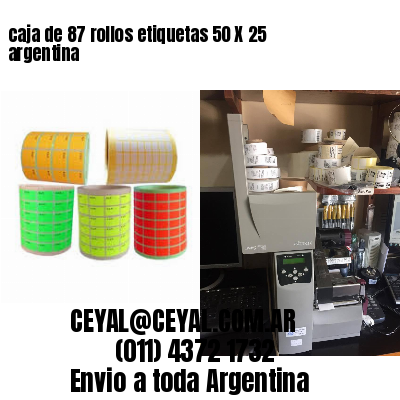 caja de 87 rollos etiquetas 50 X 25 argentina