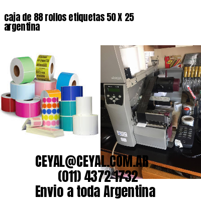 caja de 88 rollos etiquetas 50 X 25 argentina