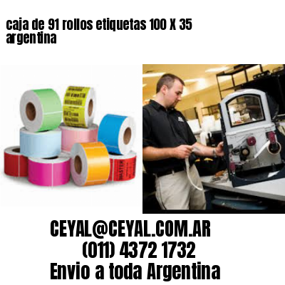 caja de 91 rollos etiquetas 100 X 35 argentina