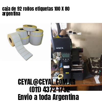 caja de 92 rollos etiquetas 100 X 80 argentina