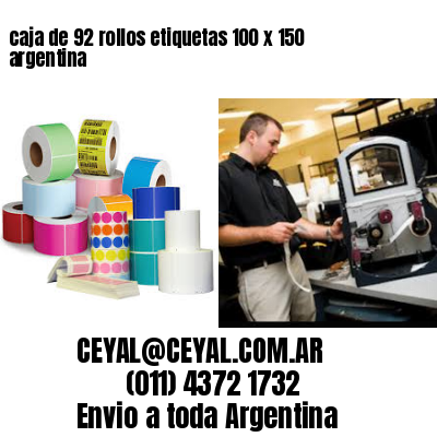 caja de 92 rollos etiquetas 100 x 150 argentina