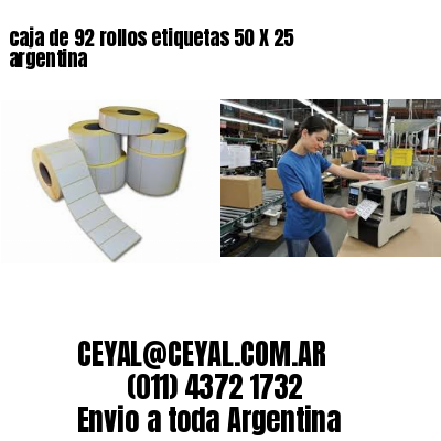 caja de 92 rollos etiquetas 50 X 25 argentina