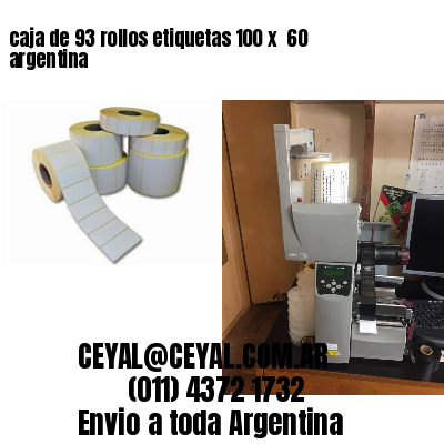 caja de 93 rollos etiquetas 100 x  60 argentina