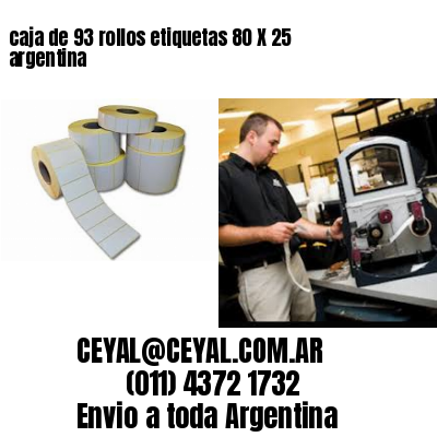caja de 93 rollos etiquetas 80 X 25 argentina