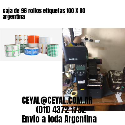 caja de 96 rollos etiquetas 100 X 80 argentina