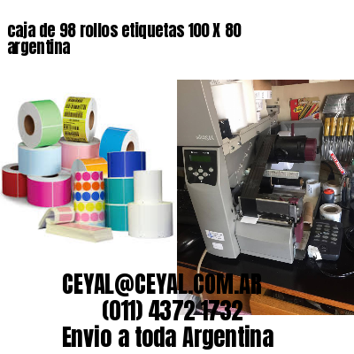 caja de 98 rollos etiquetas 100 X 80 argentina