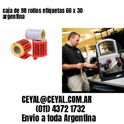 caja de 98 rollos etiquetas 60 x 30 argentina