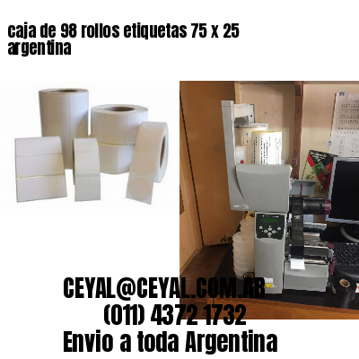 caja de 98 rollos etiquetas 75 x 25 argentina