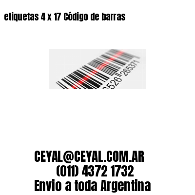 etiquetas 4 x 17 Código de barras