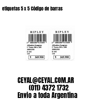 etiquetas 5 x 5 Código de barras