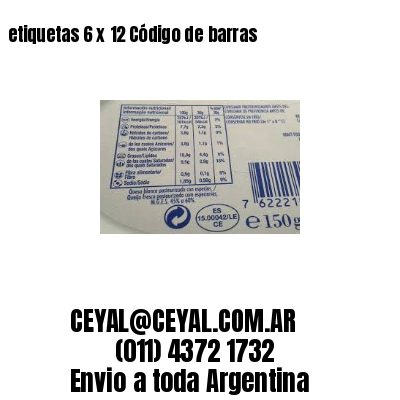 etiquetas 6 x 12 Código de barras