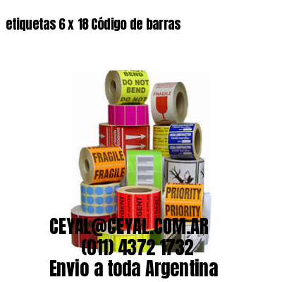 etiquetas 6 x 18 Código de barras