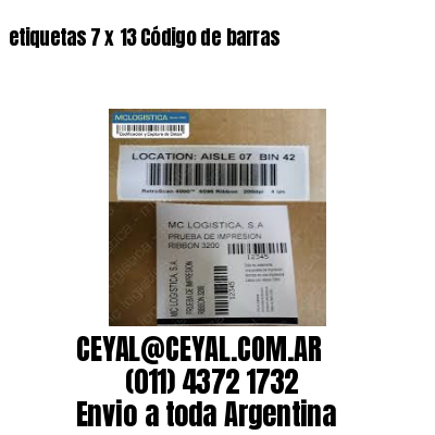 etiquetas 7 x 13 Código de barras