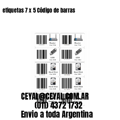 etiquetas 7 x 5 Código de barras