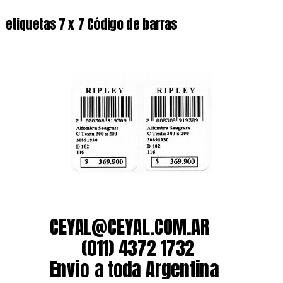 etiquetas 7 x 7 Código de barras