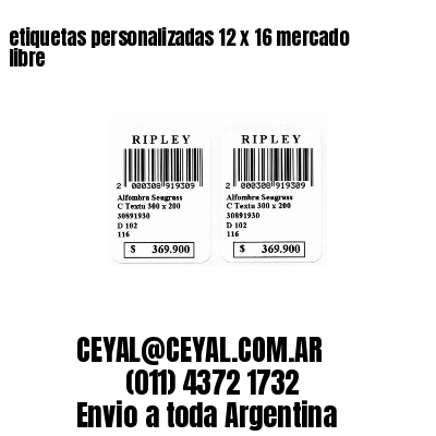 etiquetas personalizadas 12 x 16 mercado libre