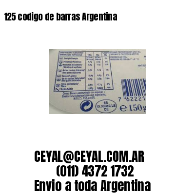 125 codigo de barras Argentina