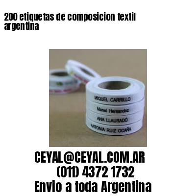 200 etiquetas de composicion textil argentina