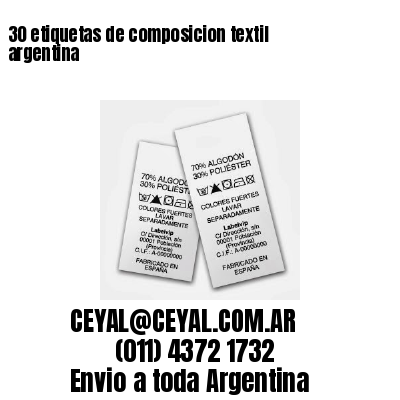 30 etiquetas de composicion textil argentina