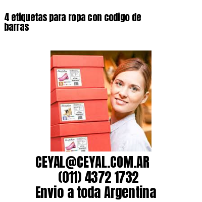 4 etiquetas para ropa con codigo de barras