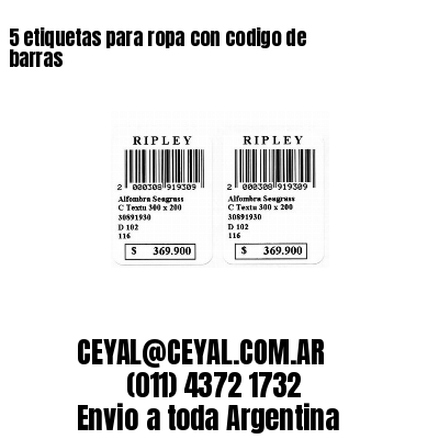 5 etiquetas para ropa con codigo de barras