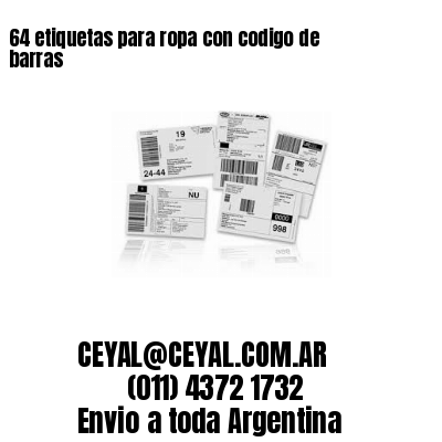 64 etiquetas para ropa con codigo de barras