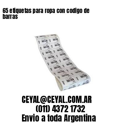 65 etiquetas para ropa con codigo de barras