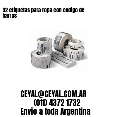 92 etiquetas para ropa con codigo de barras