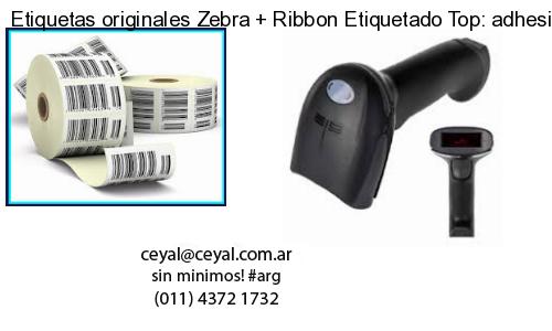 Etiquetas originales Zebra   Ribbon Etiquetado Top: adhesivo   ribbo