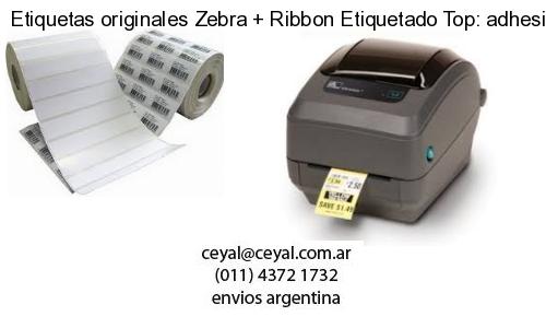 Etiquetas originales Zebra   Ribbon Etiquetado Top: adhesivo   ribbo