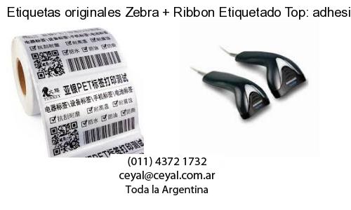 Etiquetas originales Zebra   Ribbon Etiquetado Top: adhesivo   ribbo