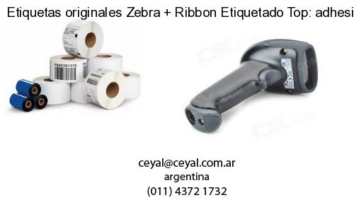 Etiquetas originales Zebra   Ribbon Etiquetado Top: adhesivo   ribbo