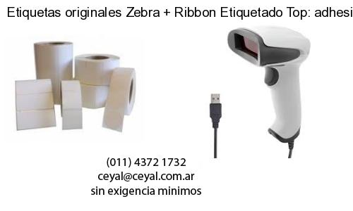 Etiquetas originales Zebra   Ribbon Etiquetado Top: adhesivo   ribbo