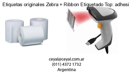 Etiquetas originales Zebra   Ribbon Etiquetado Top: adhesivo   ribbo