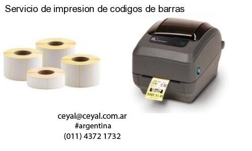 Servicio de impresion de codigos de barras