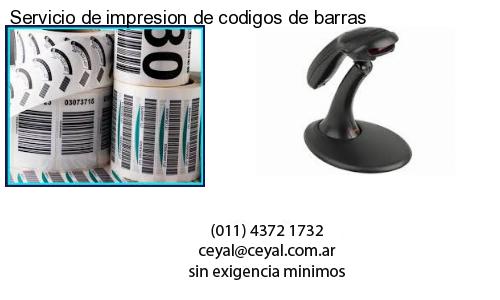 Servicio de impresion de codigos de barras