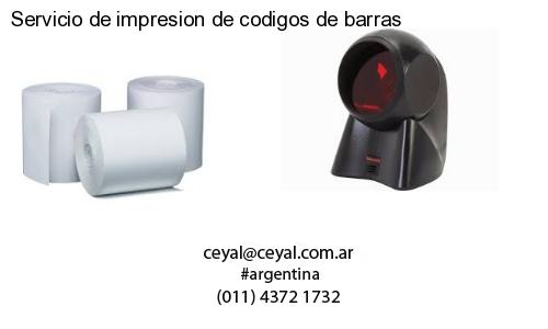 Servicio de impresion de codigos de barras