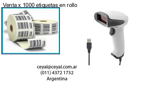 Venta x 1000 etiquetas en rollo