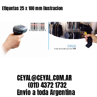 Etiquetas 25 x 100 mm ilustracion