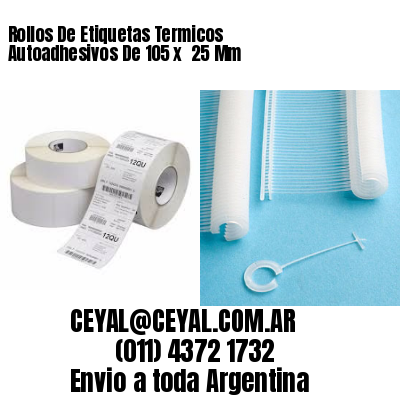 Rollos De Etiquetas Termicos Autoadhesivos De 105 x  25 Mm